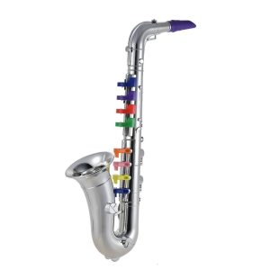 Saksofon muzička igračka za decu u srebrnoj boji