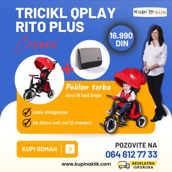 Tricikl Qplay Rito plus crveni + Poklon